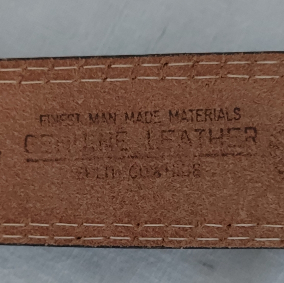 Leather Belt, Denim Embossed Leather Belt - Picture 4 of 4